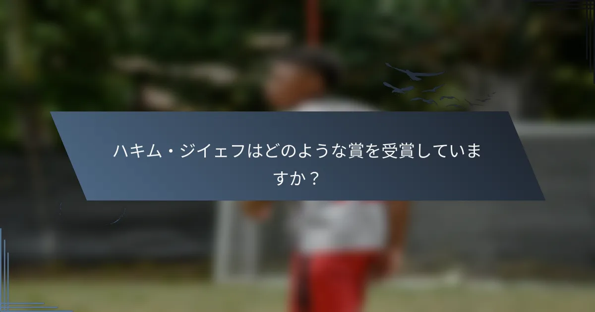 ハキム・ジイェフはどのような賞を受賞していますか？