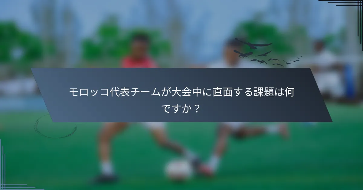 モロッコ代表チームが大会中に直面する課題は何ですか？