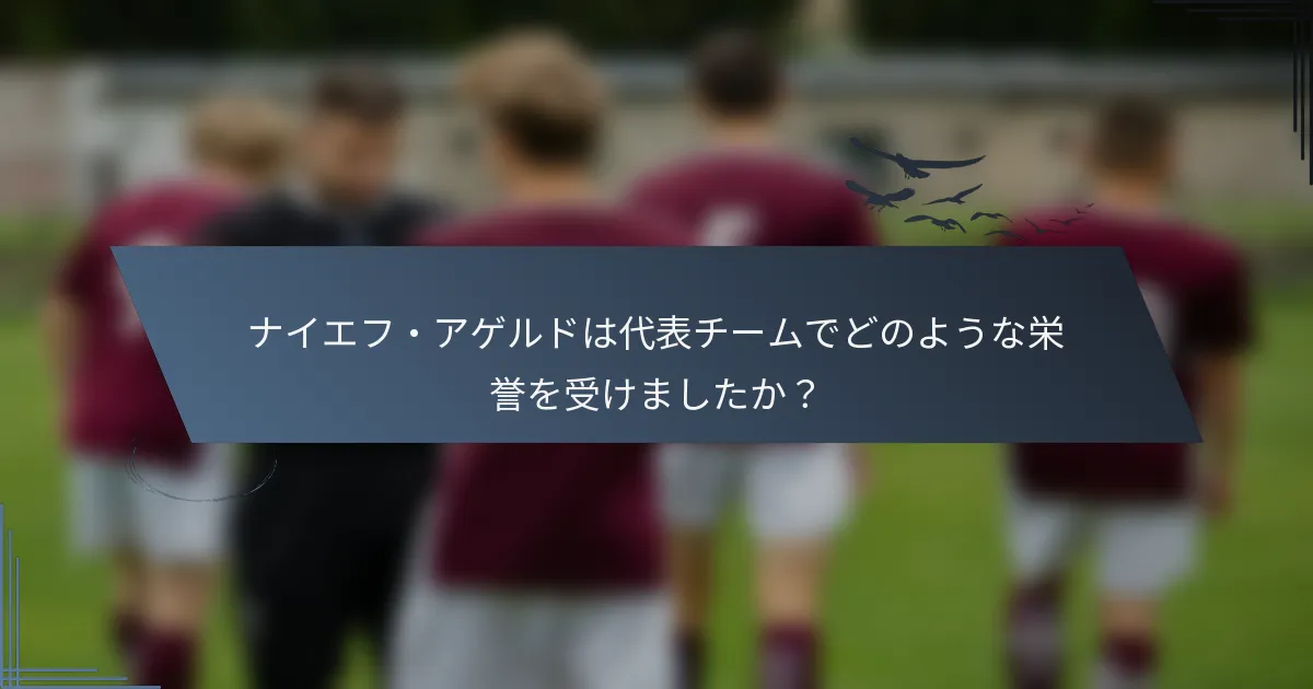 ナイエフ・アゲルドは代表チームでどのような栄誉を受けましたか？