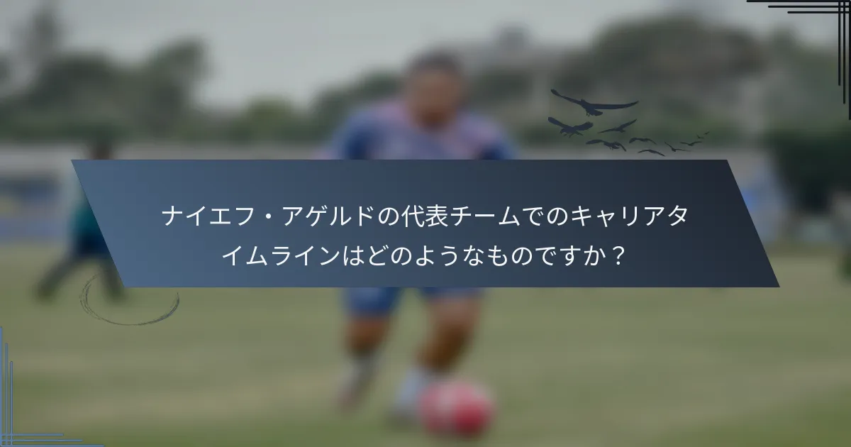 ナイエフ・アゲルドの代表チームでのキャリアタイムラインはどのようなものですか？