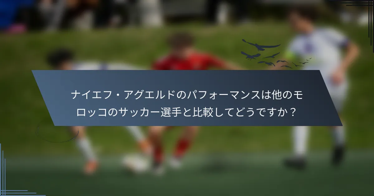 ナイエフ・アグエルドのパフォーマンスは他のモロッコのサッカー選手と比較してどうですか？