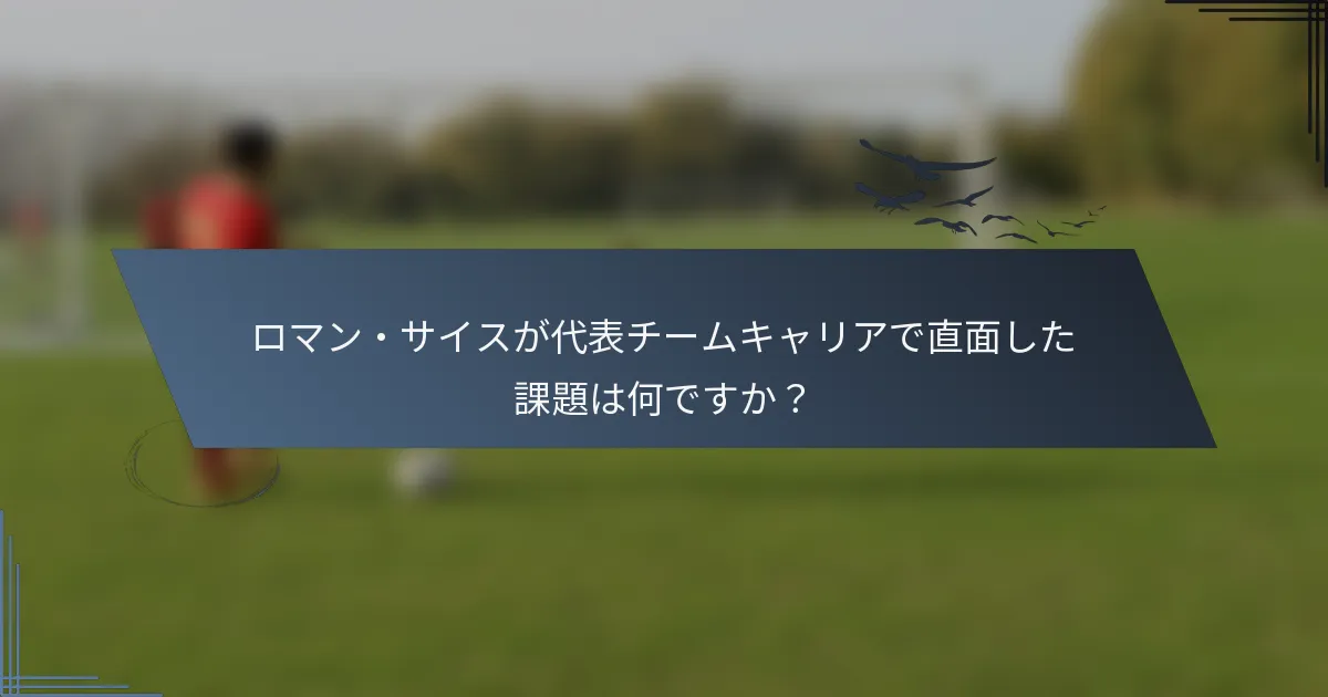 ロマン・サイスが代表チームキャリアで直面した課題は何ですか?