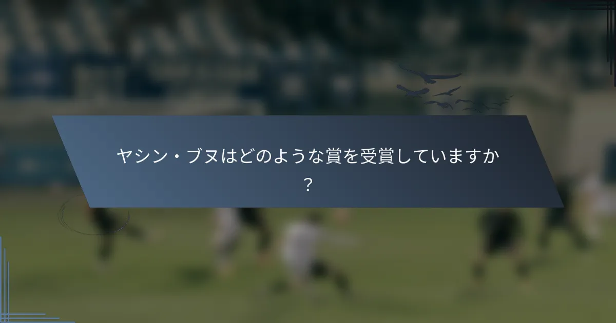ヤシン・ブヌはどのような賞を受賞していますか？