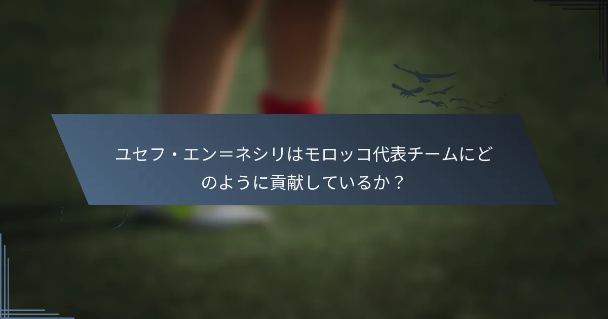 ユセフ・エン＝ネシリはモロッコ代表チームにどのように貢献しているか？